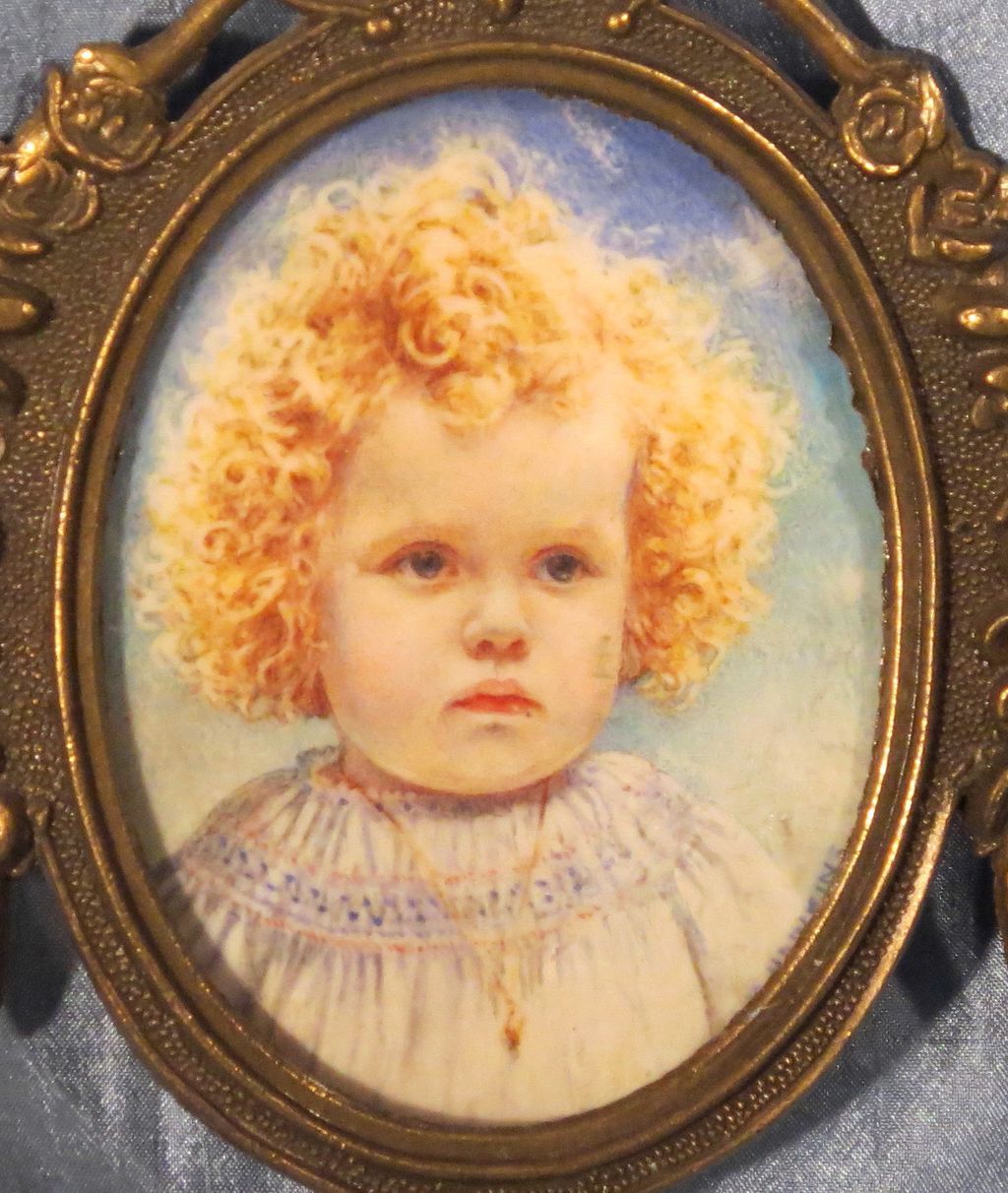 Young Child Edwardian Portrait Miniature Signed Young Child Edwardian Portrait Miniature Signed