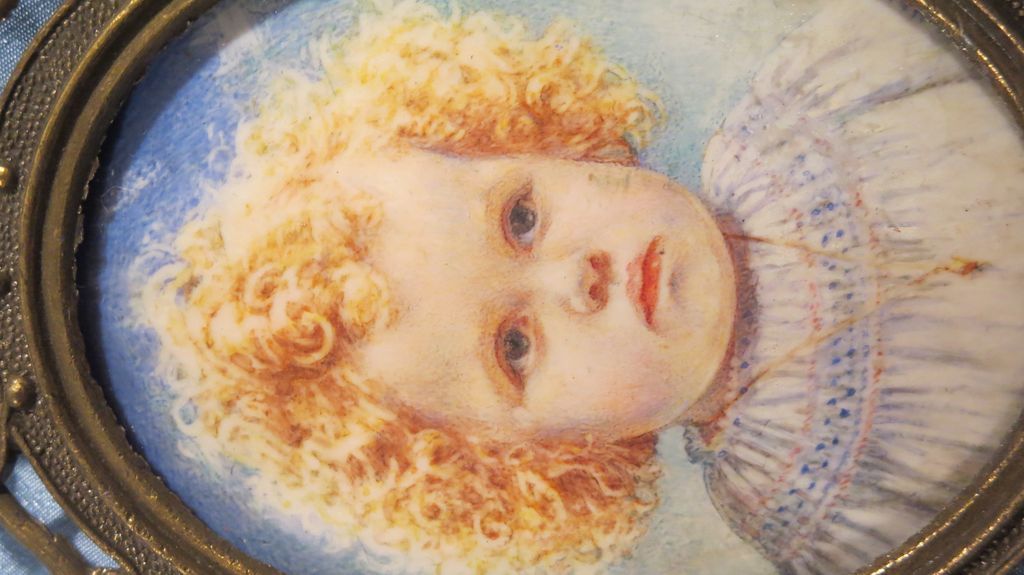 Young Child Edwardian Portrait Miniature Signed Young Child Edwardian Portrait Miniature Signed
