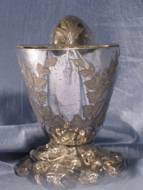 High Relief Silverplated Nautilus Spoon Warmer by Atkin Brothers High Relief Silverplated Nautilus Spoon Warmer by Atkin Brothers