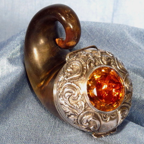 Large Antique Scottish Silver Citrine Snuff Mull Large Antique Scottish Silver Citrine Snuff Mull