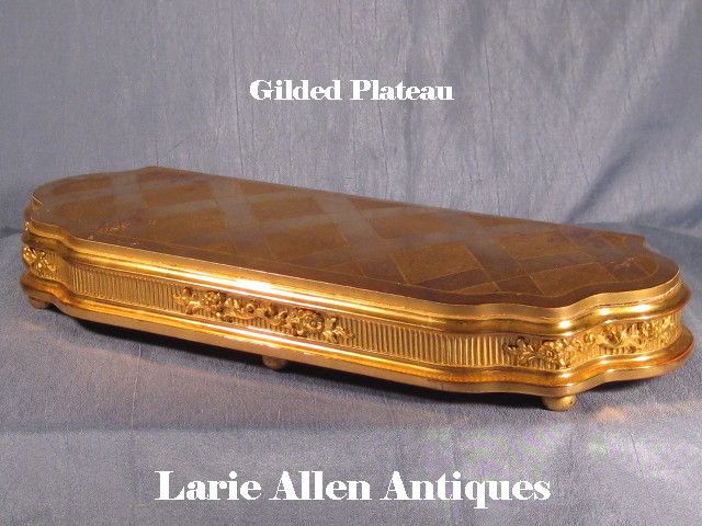 Large Antique French Gilded Base Plateau Large Antique French Gilded Base Plateau
