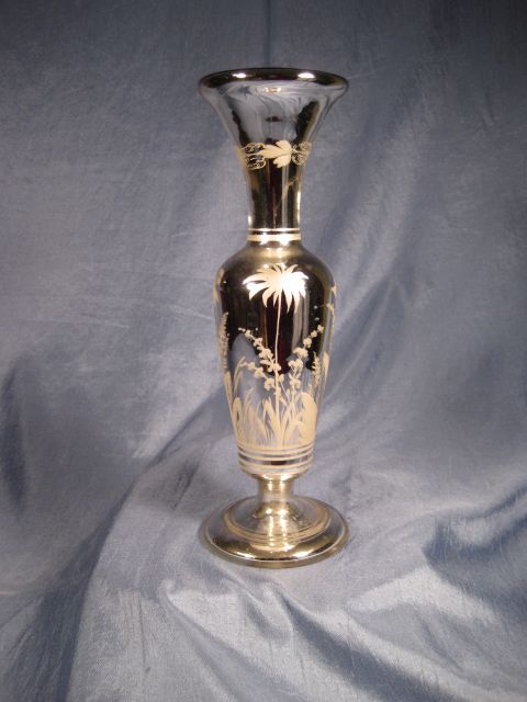 Antique Bohemian Mercury Glass Vase Antique Bohemian Mercury Glass Vase
