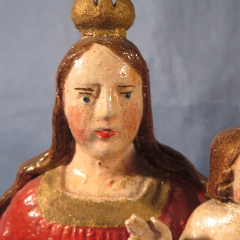 Antique Madonna with Child Handcarved Santos Antique Madonna with Child Handcarved Santos
