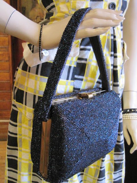 Vintage Navy Beaded Bag Vintage Navy Beaded Bag