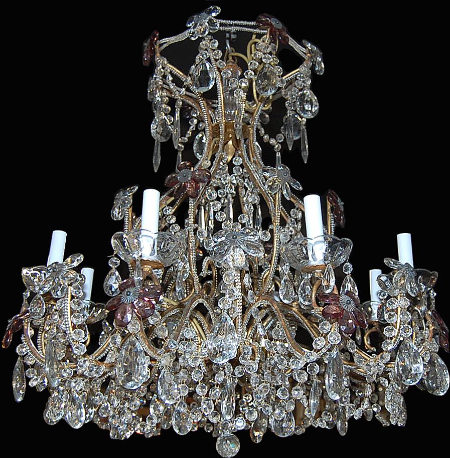 Vintage French Beaded Crystal Chandelier from legacy on Ruby Lane