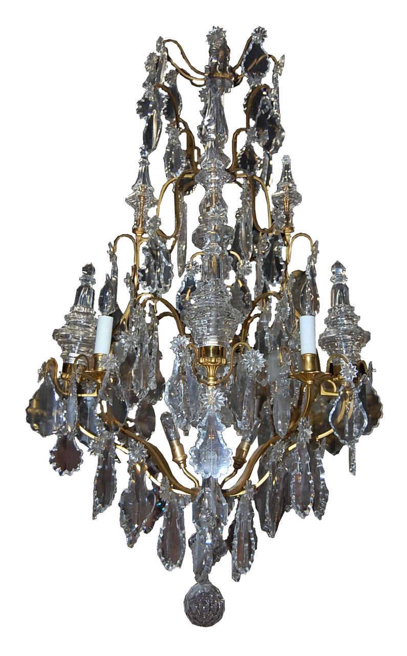 Large Bronze & Crystal Chandelier from legacy on Ruby Lane