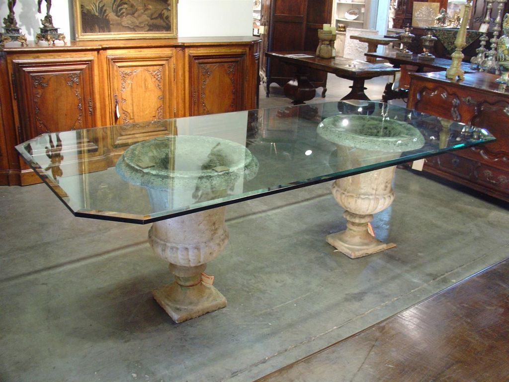 Beveled glass table top