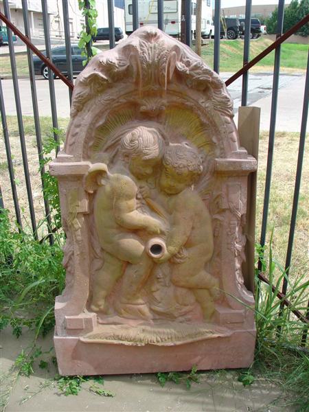Flat Cast Stone Wall Fountain from France Flat Cast Stone Wall Fountain from France
