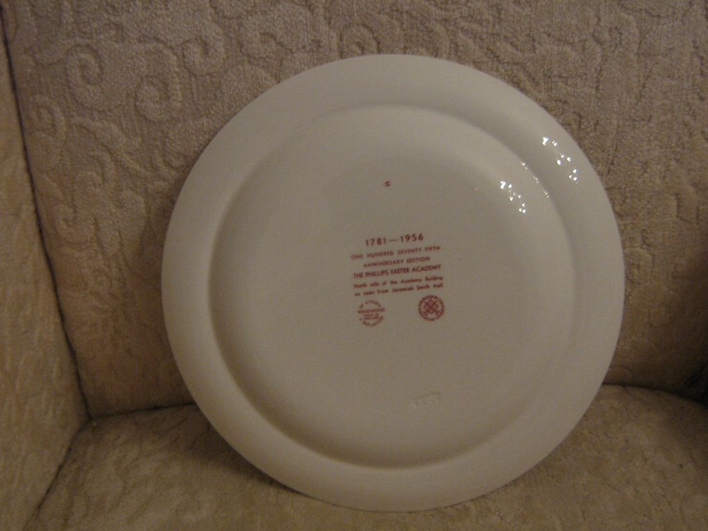 Phillips Exeter Academy 175th Anniversary Commemorative Plate ca: 1956 Phillips Exeter Academy 175th Anniversary Commemorative Plate ca: 1956