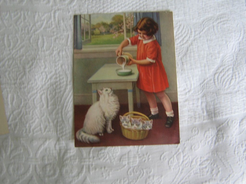Vintage Prints~ Set of 4~ Children with Pets~ Lithographs ca" 1930's Vintage Prints~ Set of 4~ Children with Pets~ Lithographs ca" 1930's