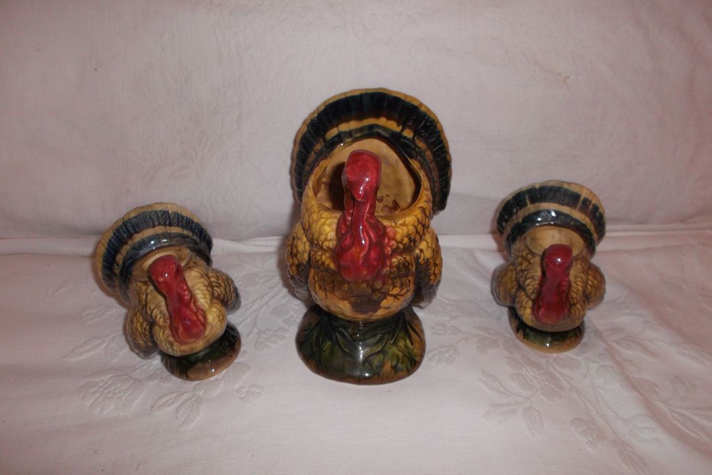 1950's Napcoware Turkey Planter & Candlesticks!! Gobble-tastik!! 1950's Napcoware Turkey Planter & Candlesticks!! Gobble-tastik!!