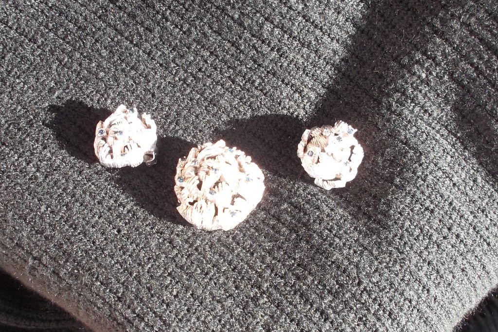 Vintage Pin & Earring Set- Stylized Silvertone w/ Blue Rhinestones Vintage Pin & Earring Set- Stylized Silvertone w/ Blue Rhinestones