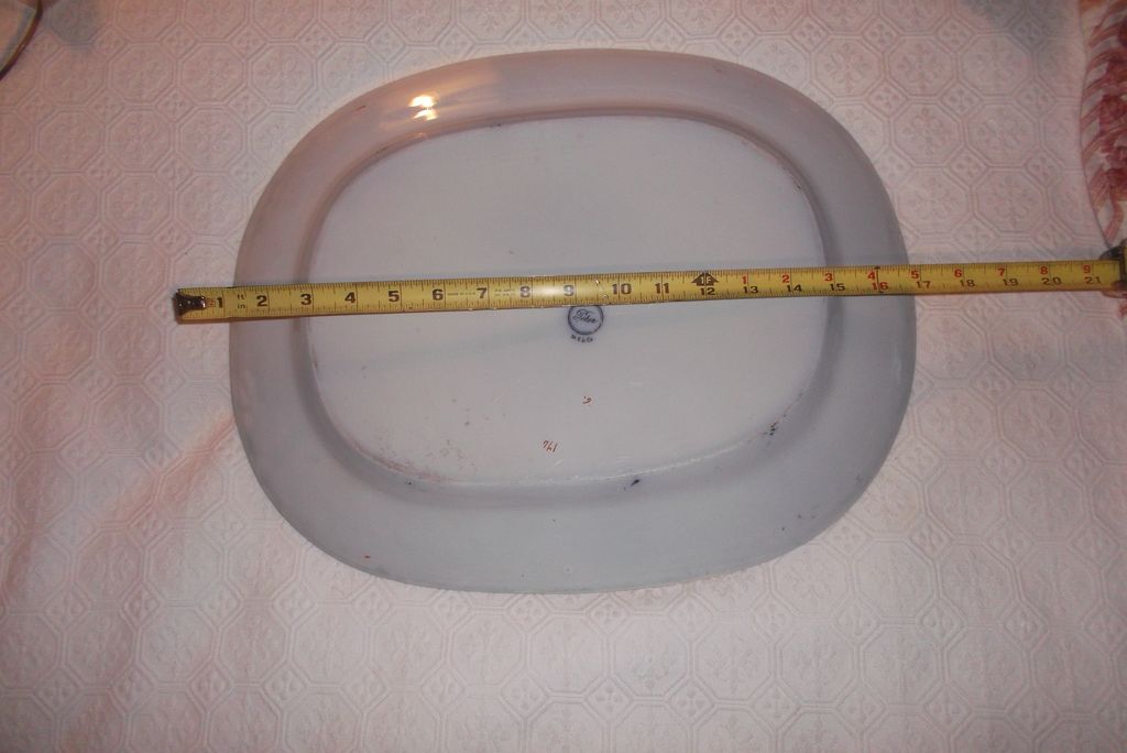 Antique Ironstone Polychrome 17"x 14" Platter~ "Pekin" M.E. & Co ca: 1844-1852 Antique Ironstone Polychrome 17"x 14" Platter~ "Pekin" M.E. & Co ca: 1844-1852