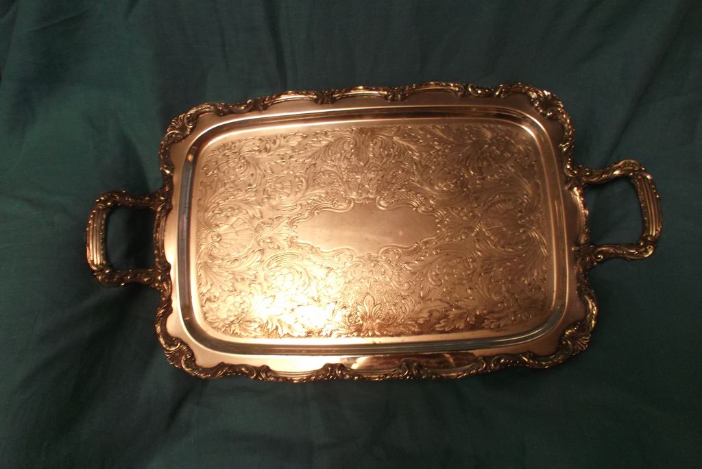 Vintage Silver Plate Serving Tray William A. Rogers 24" x 13" 5.50 Vintage Silver Plate Serving Tray William A. Rogers 24" x 13" 5.50