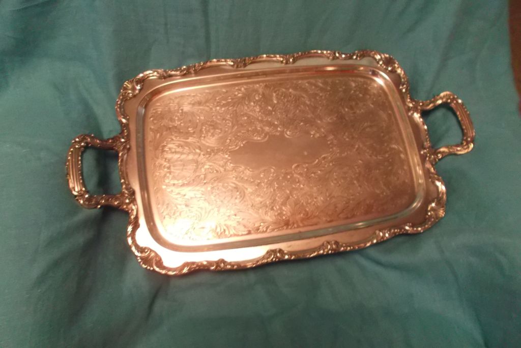 Vintage Silver Plate Serving Tray William A. Rogers 24" x 13" 5.50 Vintage Silver Plate Serving Tray William A. Rogers 24" x 13" 5.50