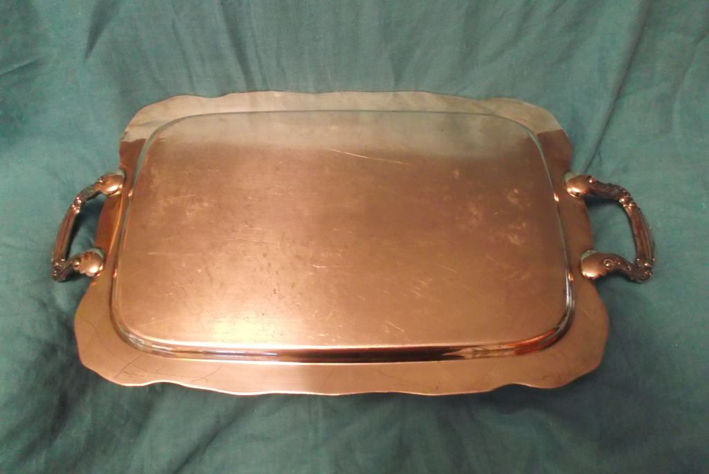 Vintage Silver Plate Serving Tray William A. Rogers 24" x 13" 5.50 Vintage Silver Plate Serving Tray William A. Rogers 24" x 13" 5.50