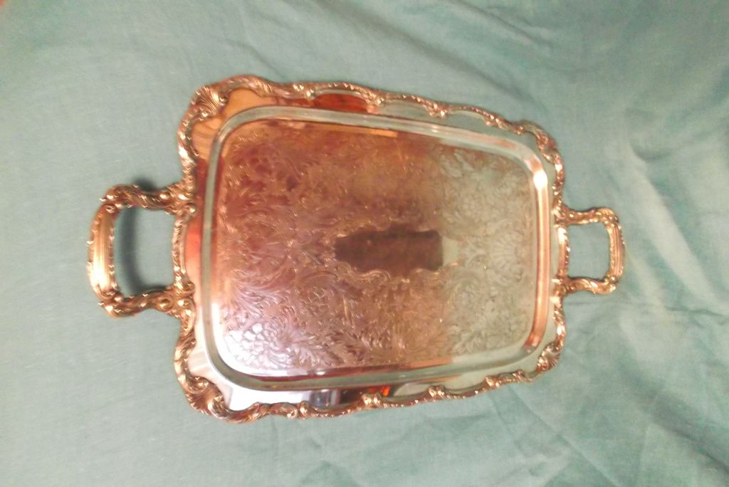 Vintage Silver Plate Serving Tray William A. Rogers 24" x 13" 5.50 Vintage Silver Plate Serving Tray William A. Rogers 24" x 13" 5.50