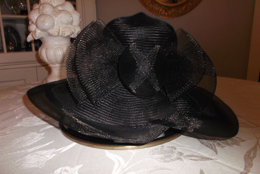 Vintage Elegant Summer Straw Ladies Hat~ Gorgeous~ Size 22 Plaza Suite Vintage Elegant Summer Straw Ladies Hat~ Gorgeous~ Size 22 Plaza Suite