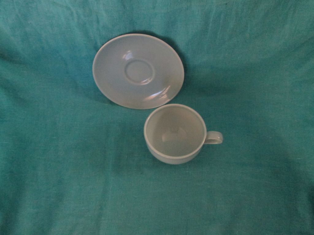 Russel Wright Iroquois Casual China Ice Blue Cup & Saucer Set Russel Wright Iroquois Casual China Ice Blue Cup & Saucer Set