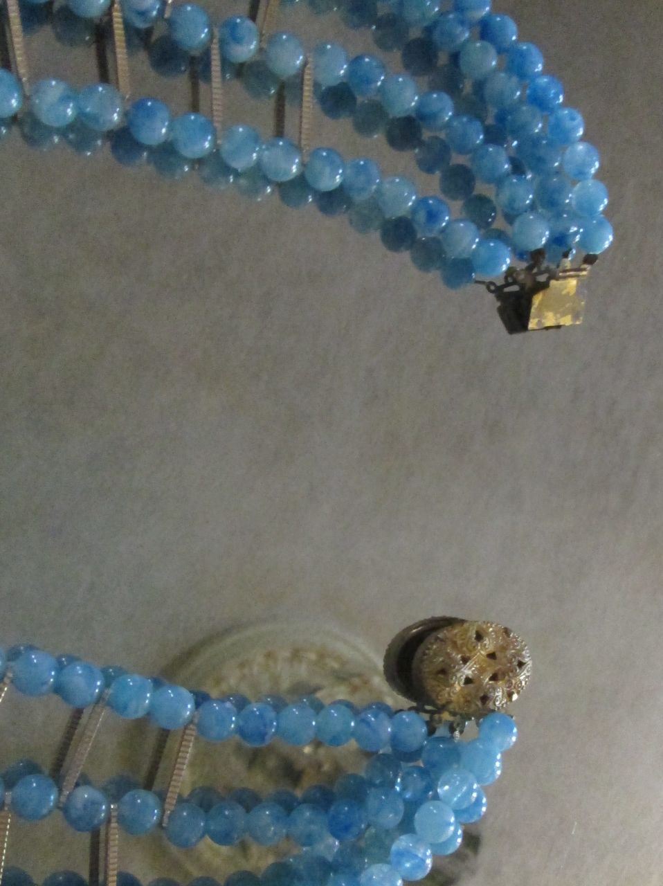 Blue Plastic Beaded Bib Necklace~ Large & Fabulous!! Blue Plastic Beaded Bib Necklace~ Large & Fabulous!!