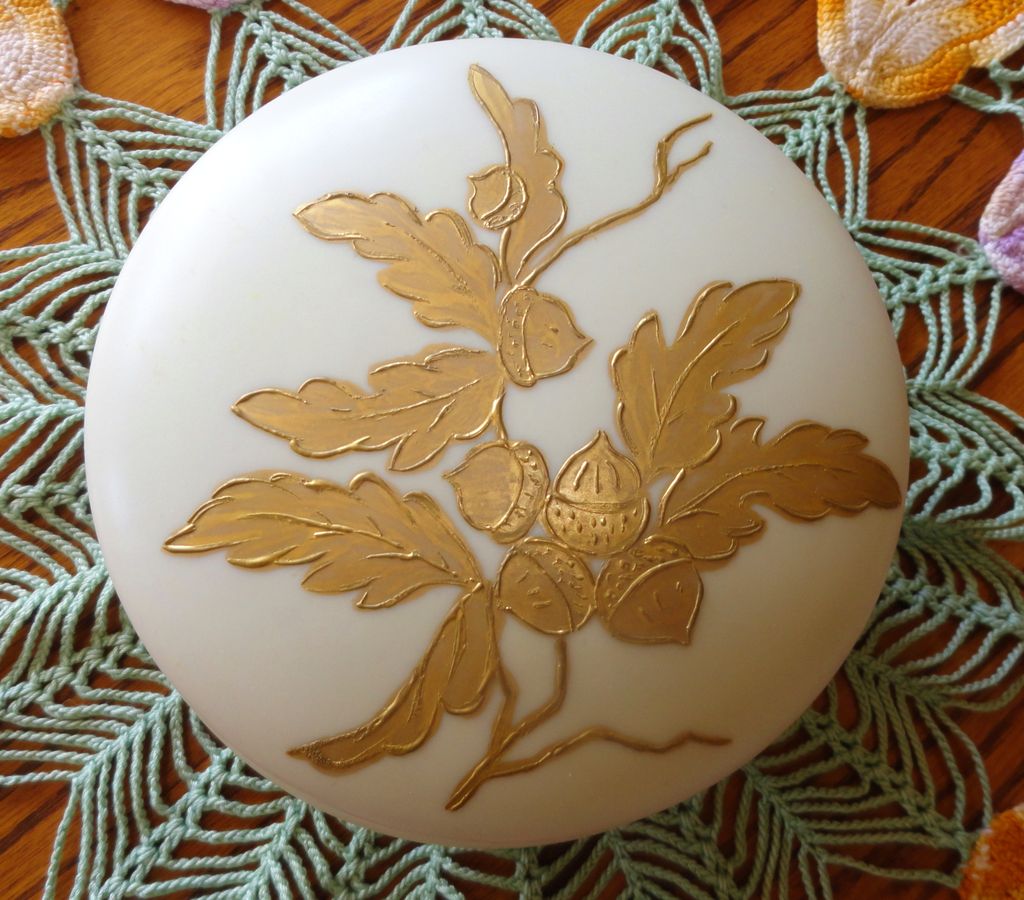 Antique Victorian Limoges T & V Hand Painted Large Powder Jar Antique Victorian Limoges T & V Hand Painted Large Powder Jar