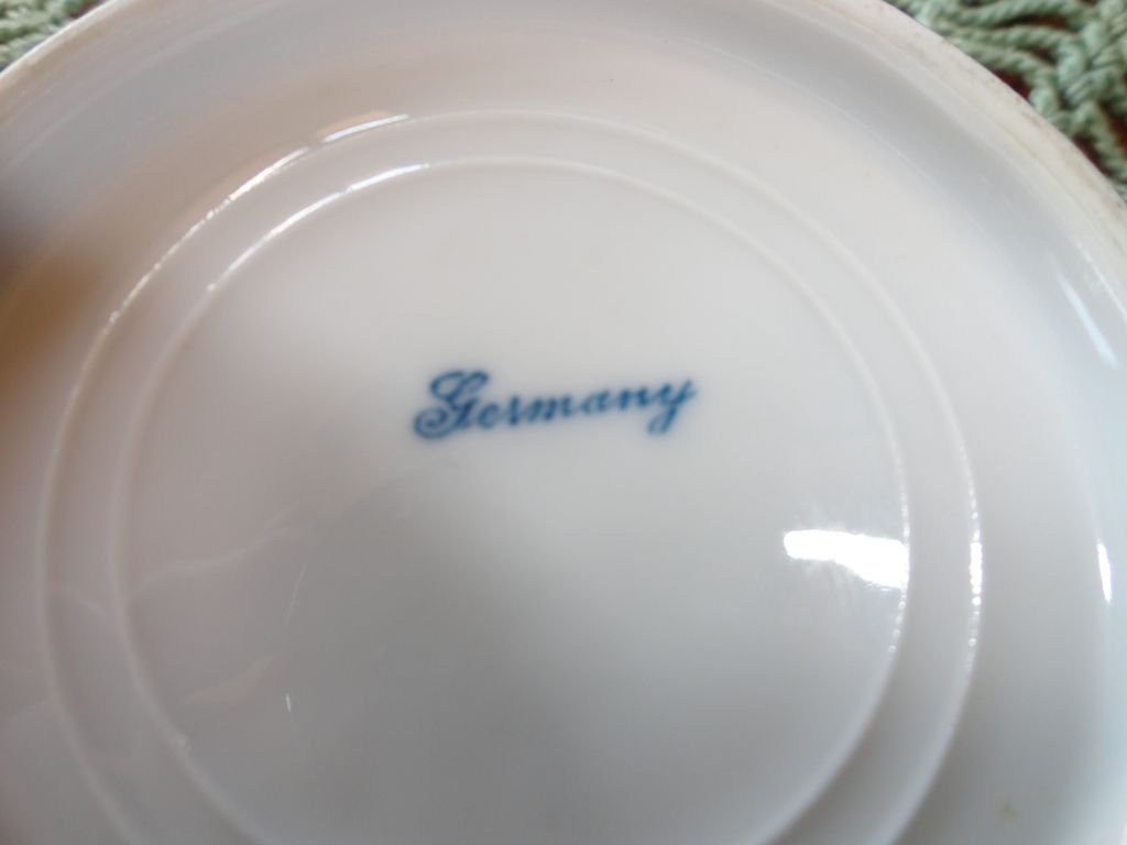 Reticulated Hand Painted "Courting Couple" Porcelain Dish - Germany Reticulated Hand Painted "Courting Couple" Porcelain Dish - Germany