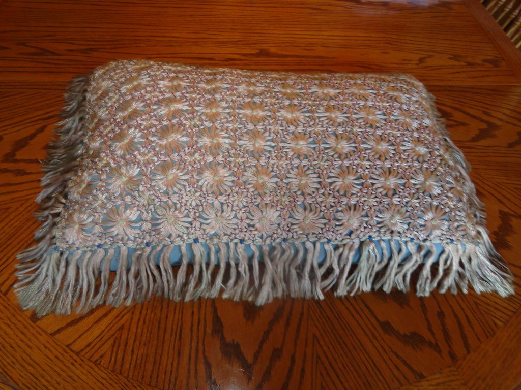 Exquisite Antique Silk Embroidered Pillow - Circa Early 1900's Exquisite Antique Silk Embroidered Pillow - Circa Early 1900's