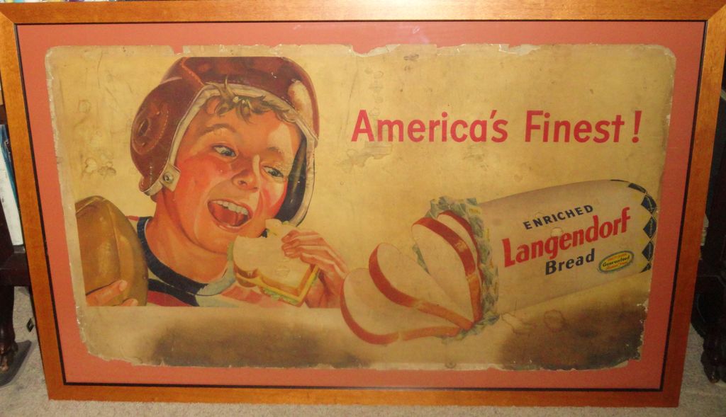 1930's Langendorf Bread - Advertising/Sports Piece ~ GREAT SALE PRICE 1930's Langendorf Bread - Advertising/Sports Piece ~ GREAT SALE PRICE