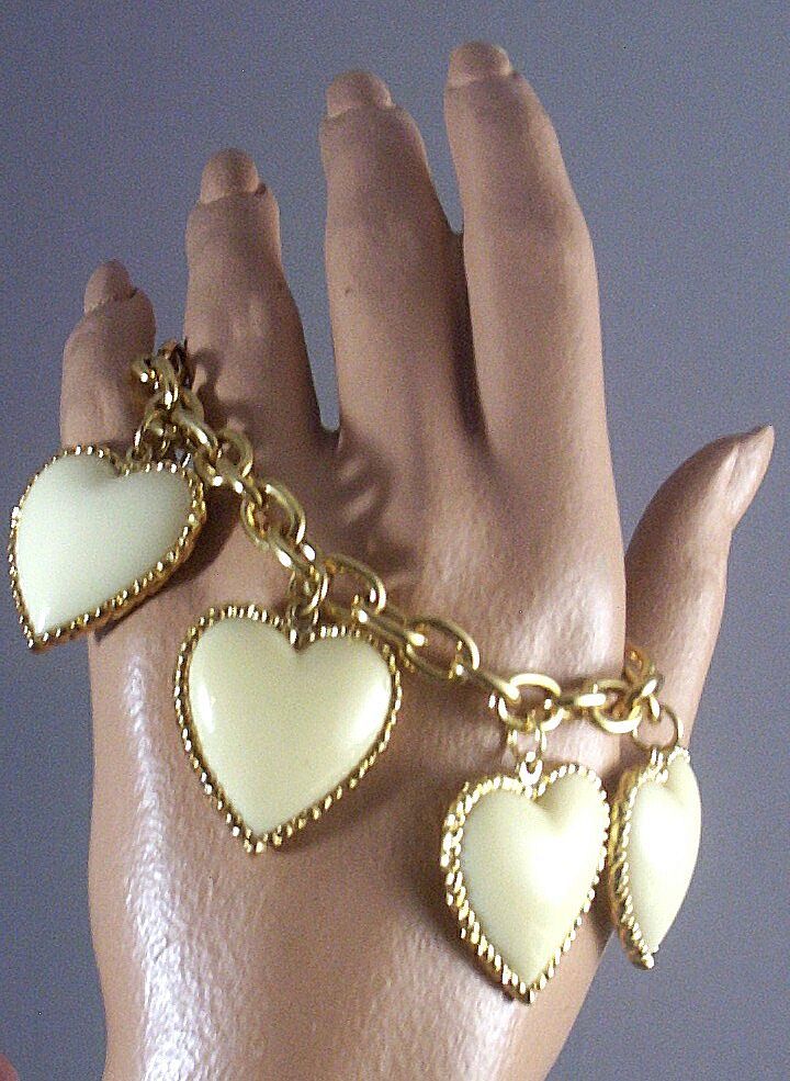 Heart-of-My-Heart Cream-Enameled Charm Bracelet Heart-of-My-Heart Cream-Enameled Charm Bracelet