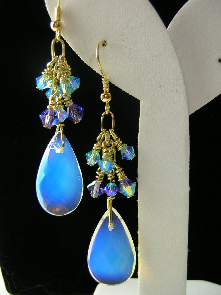 Brass and Opalite Necklace with Grape Leaf Brass and Opalite Necklace with Grape Leaf