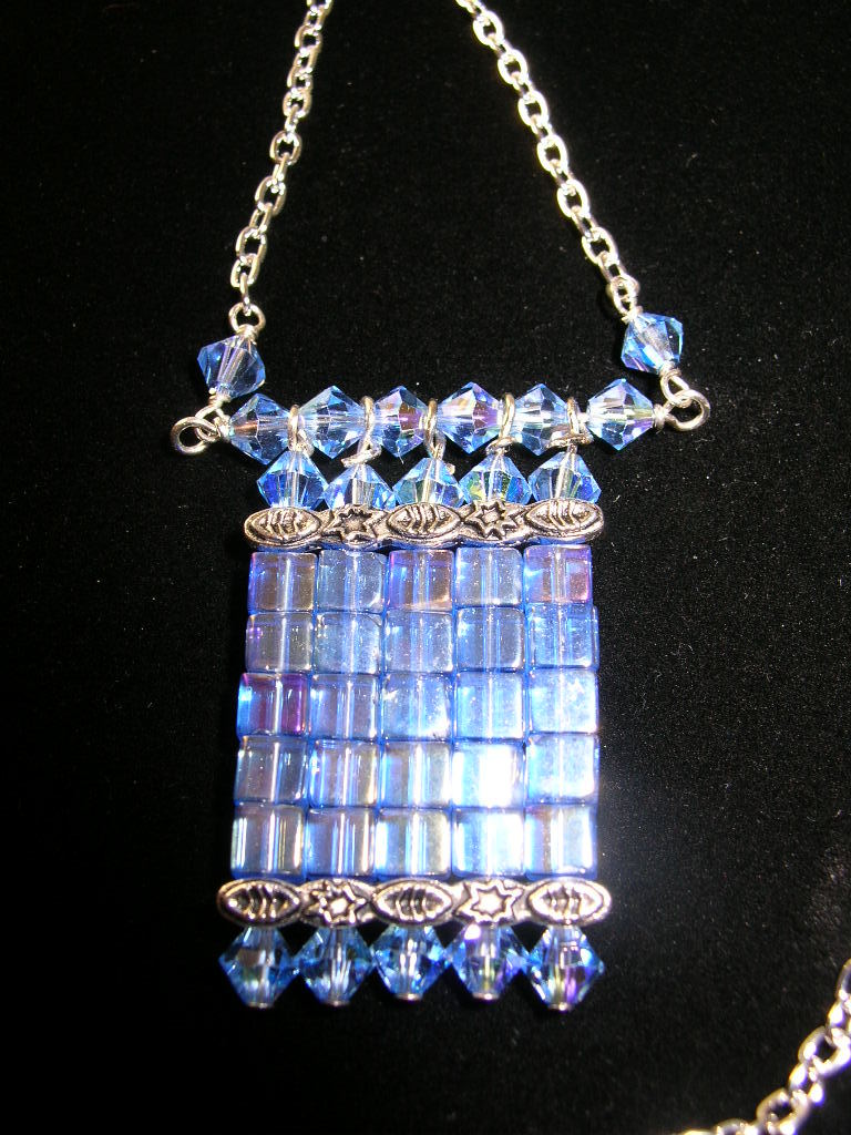 Sky Blue Cubed Necklace Sky Blue Cubed Necklace