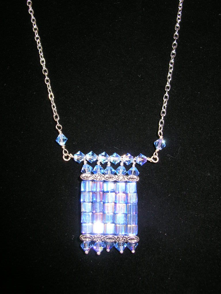 Sky Blue Cubed Necklace Sky Blue Cubed Necklace