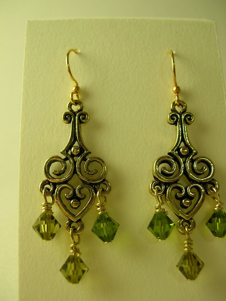 Olivine Swarovski Crystal Chandelier Earrings Olivine Swarovski Crystal Chandelier Earrings