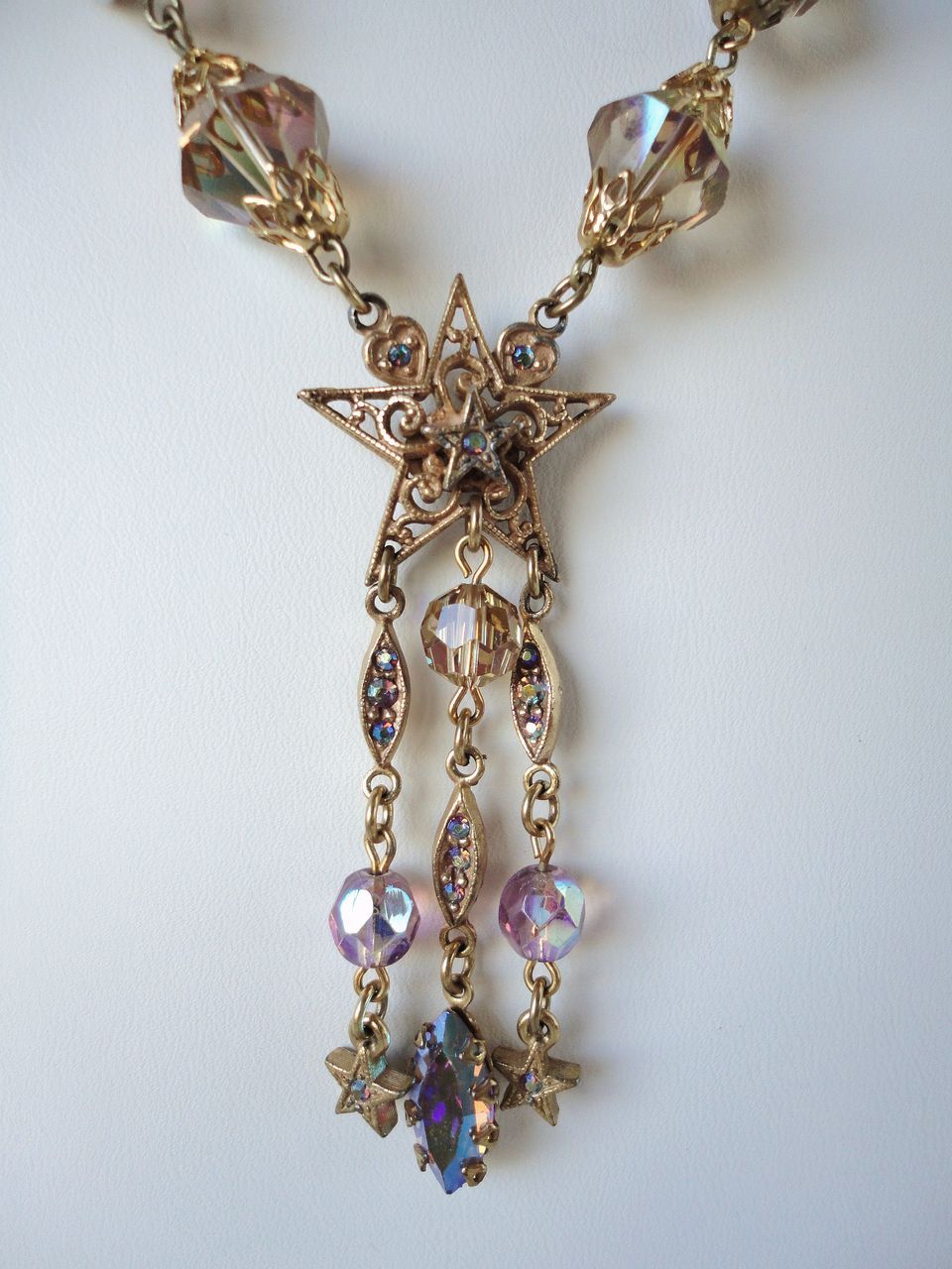KIRKS FOLLY Gold Tone, AB Crystal Beads & Rhinestone Necklace KIRKS FOLLY Gold Tone, AB Crystal Beads & Rhinestone Necklace