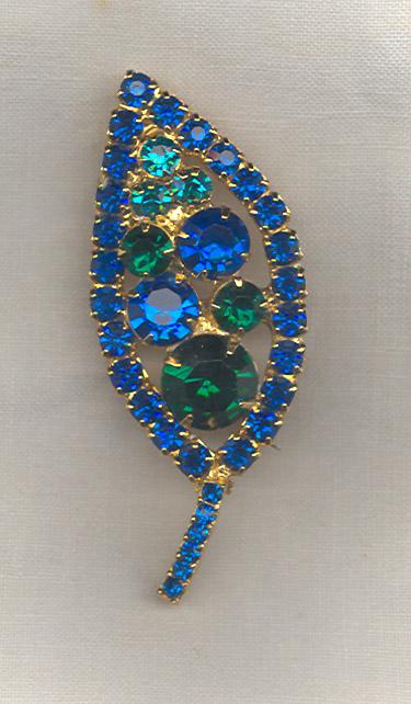 Sapphire and Emerald Leaf Brooch Sapphire and Emerald Leaf Brooch