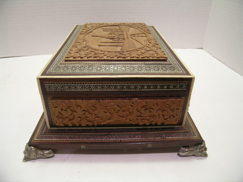 Anglo Indian Sadeli Fitted Jewelry Box - Bombay c 1900 Anglo Indian Sadeli Fitted Jewelry Box - Bombay c 1900