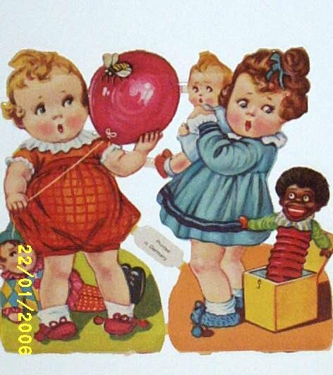 Valentine Couple..Boy In Top Hat / Girl With Parasol..Germany..Antique Paper Scrapes..Ephemera.. Valentine Couple..Boy In Top Hat / Girl With Parasol..Germany..Antique Paper Scrapes..Ephemera..