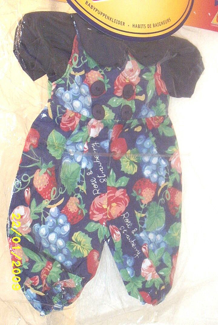DOLL Clothes...Navy Ground With Grapes..Strawberry's..Rose Print...Navy Blouse..Hunter Toys England...Fashions By Danny Petite..Fits 14-16" & 25-40cms...New Condition DOLL Clothes...Navy Ground With Grapes..Strawberry's..Rose Print...Navy Blouse..Hunter Toys England...Fashions By Danny Petite..Fits 14-16" & 25-40cms...New Condition