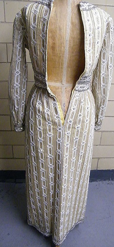 Vintage 1960's YOUTH GUILD Clear Rhinestone Novelty Beaded Dress..Gold Satin Lining..Work Of Art! Vintage 1960's YOUTH GUILD Clear Rhinestone Novelty Beaded Dress..Gold Satin Lining..Work Of Art!