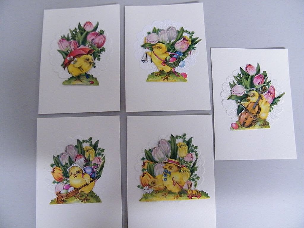 Bunny Collage Easter Card...Playing Tuba..With Tulips, Egg, & Chick..Never Used Bunny Collage Easter Card...Playing Tuba..With Tulips, Egg, & Chick..Never Used