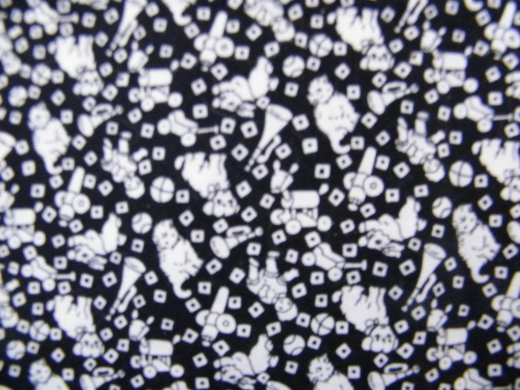Printed Fabric With Dog.Cat..Rabbit..Doll Baby &Toys..Cotton..Black Ground / White Print Printed Fabric With Dog.Cat..Rabbit..Doll Baby &Toys..Cotton..Black Ground / White Print