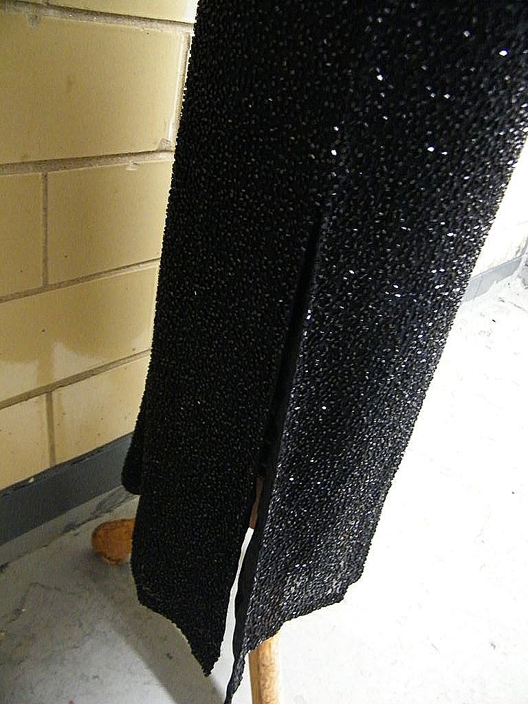 LILLIE RUBIN..Black Bugle Beaded On Silk Halter Gown & Jacket..Extra Small..Excellent Condition! LILLIE RUBIN..Black Bugle Beaded On Silk Halter Gown & Jacket..Extra Small..Excellent Condition!