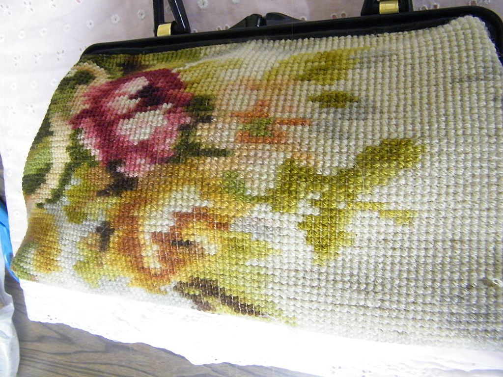 Koret Tapestry Floral Kelly Bag Red Leather Lined Made In Italy Plastic Handle & Frame..Excellent Condition! Koret Tapestry Floral Kelly Bag Red Leather Lined Made In Italy Plastic Handle & Frame..Excellent Condition!
