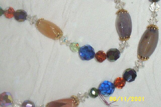 Assorted Austrian Beaded 23 1/2" Necklace With Semi -Precious Stones Assorted Austrian Beaded 23 1/2" Necklace With Semi -Precious Stones