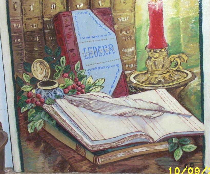 Vintage..LEDGER Oil Painting..Signed EP..Wonderful For Office Or Library Vintage..LEDGER Oil Painting..Signed EP..Wonderful For Office Or Library