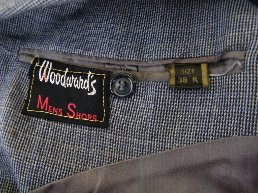 1960's Men's 3 piece Wool Chambray Check Suit From Woodward's Mens Shops..Size 38R.. 1960's Men's 3 piece Wool Chambray Check Suit From Woodward's Mens Shops..Size 38R..
