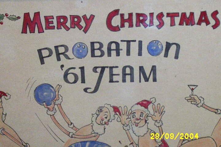 Characterature...Cartoon...Merry Christmas Probation '61 Team...Hail th' Champ...Prison Art Characterature...Cartoon...Merry Christmas Probation '61 Team...Hail th' Champ...Prison Art
