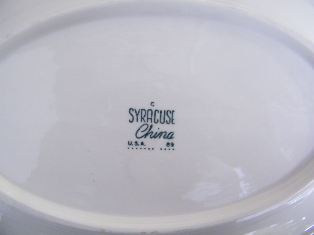 Syracuse China Large Oval Dinner Platter Or Serving Dish..Peony Design...11.5"X8"..Set Of 4 Syracuse China Large Oval Dinner Platter Or Serving Dish..Peony Design...11.5"X8"..Set Of 4