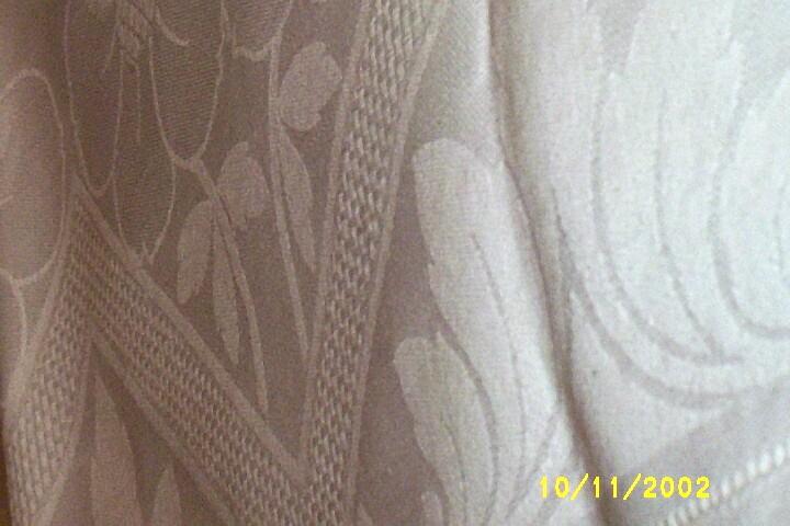 White Damask Linen Tablecloth From Czechoslovakia Pre World War 11 White Damask Linen Tablecloth From Czechoslovakia Pre World War 11