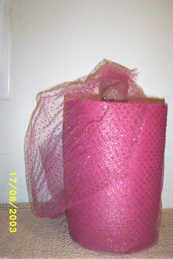 Coral Pink Netting Trim With Gold Flecks By The Yard Coral Pink Netting Trim With Gold Flecks By The Yard